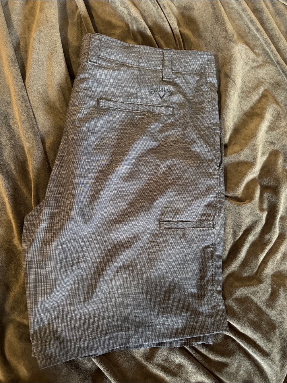 Callaway Heather Gray Striped Performance Golf Shorts Men sz 40
